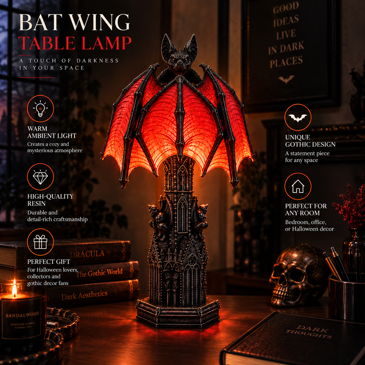 Bat Halloween Lamp By Daliver