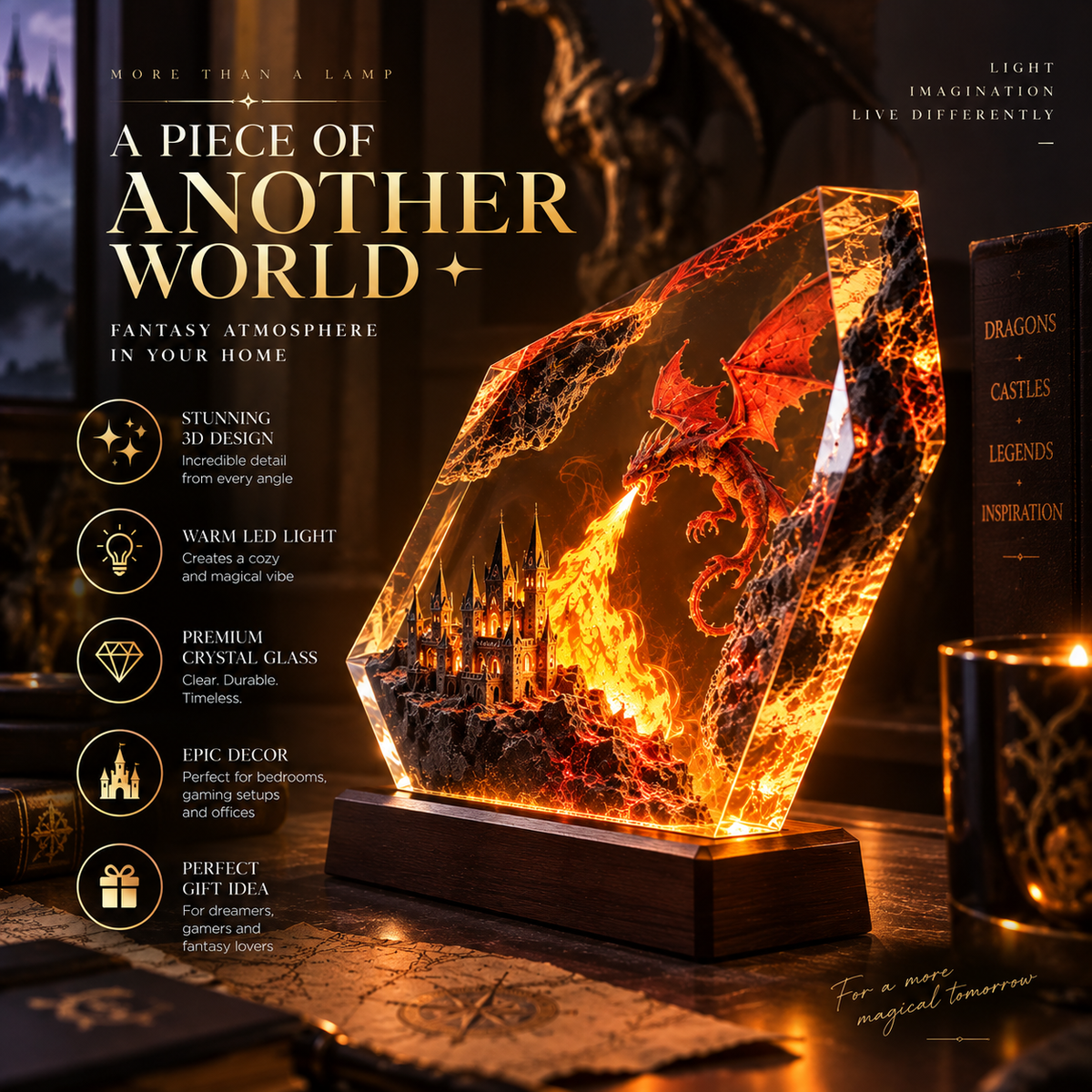 Fire Dragon Halloween Lamp By Daliver