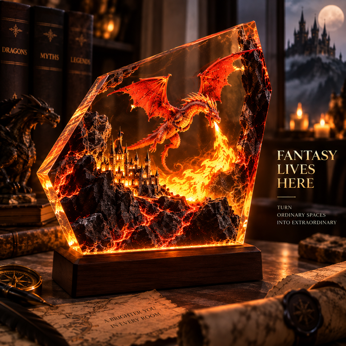 Fire Dragon Halloween Lamp By Daliver
